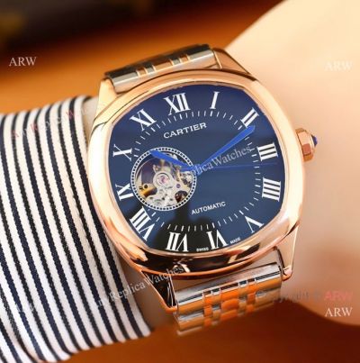 Cartier Drive de Tourbillon Copy Watch - Two Tone Rose Gold Black dial